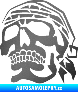 Samolepka Lebka pirát levá grafitová metalíza