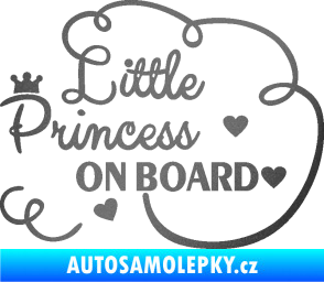 Samolepka Little princess on board nápis grafitová metalíza