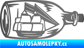 Samolepka Loď v láhvi 001 pravá grafitová metalíza