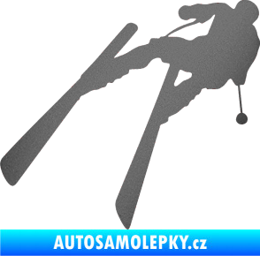 Samolepka Lyžař 007 levá grafitová metalíza