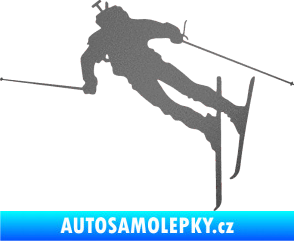 Samolepka Lyžař 020 levá grafitová metalíza
