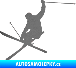 Samolepka Lyžař 024 levá grafitová metalíza