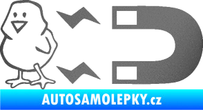 Samolepka Magnet na ptáky levá grafitová metalíza