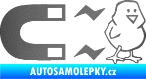Samolepka Magnet na ptáky pravá grafitová metalíza