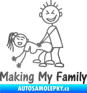 Samolepka Making my family levá grafitová metalíza