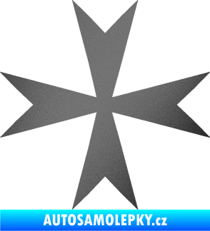 Samolepka Maltézský kříž 002 grafitová metalíza
