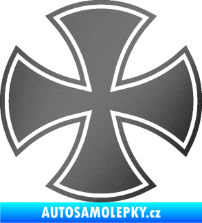 Samolepka Maltézský kříž 003 grafitová metalíza