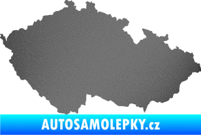 Samolepka Mapa České republiky 001  grafitová metalíza