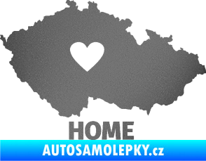 Samolepka Mapa České republiky 004 home grafitová metalíza