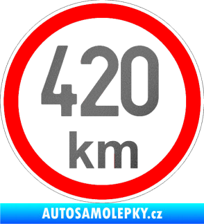Samolepka Maximální rychlost 420km - nejvyšší konstrukční rychlost grafitová metalíza
