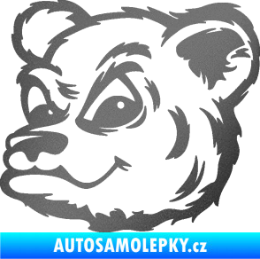 Samolepka Medvěd 011 levá hlava grafitová metalíza