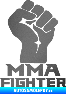 Samolepka MMA Fighter 001 pravá pěst grafitová metalíza