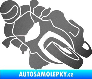 Samolepka Motorka 001 levá silniční motorky grafitová metalíza