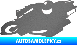 Samolepka Motorka 007 levá silniční motorky grafitová metalíza