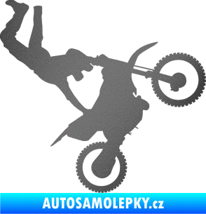 Samolepka Motorka 008 pravá motokros freestyle grafitová metalíza
