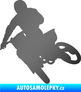 Samolepka Motorka 025 levá motokros grafitová metalíza