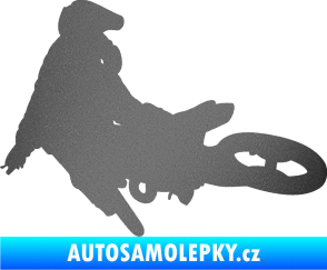 Samolepka Motorka 028 levá motokros grafitová metalíza
