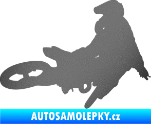 Samolepka Motorka 028 pravá motokros grafitová metalíza