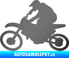 Samolepka Motorka 031 levá motokros grafitová metalíza