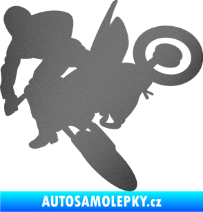 Samolepka Motorka 033 levá motokros grafitová metalíza