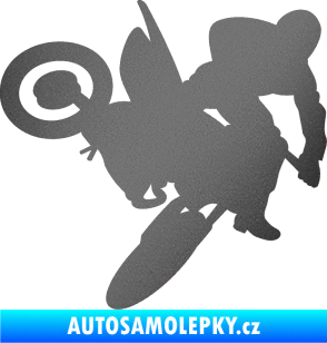 Samolepka Motorka 033 pravá motokros grafitová metalíza