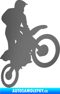 Samolepka Motorka 035 pravá motokros grafitová metalíza