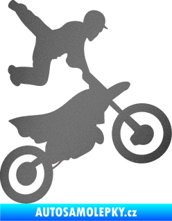 Samolepka Motorka 036 pravá motokros freestyle grafitová metalíza