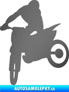 Samolepka Motorka 037 levá motokros grafitová metalíza