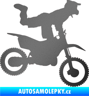 Samolepka Motorka 038 pravá motokros freestyle grafitová metalíza