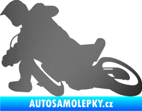 Samolepka Motorka 039 levá motokros grafitová metalíza