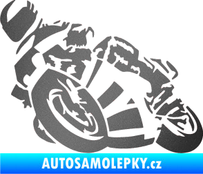 Samolepka Motorka 040 levá road racing grafitová metalíza