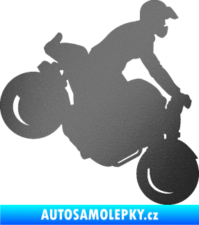Samolepka Motorka 044 pravá motokros grafitová metalíza