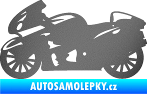 Samolepka Motorka 048 levá silniční grafitová metalíza