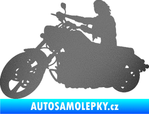 Samolepka Motorka 050 levá grafitová metalíza