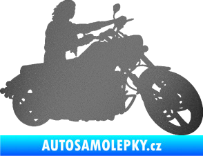 Samolepka Motorka 050 pravá grafitová metalíza