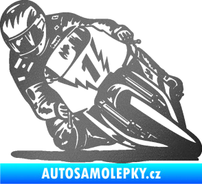 Samolepka Motorka 051 levá grafitová metalíza