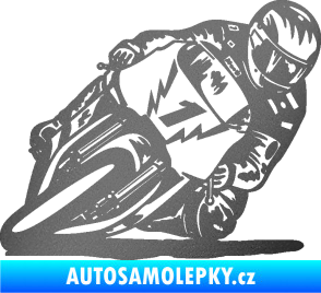 Samolepka Motorka 051 pravá grafitová metalíza