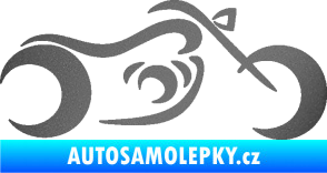 Samolepka Motorka 057 pravá obrys grafitová metalíza