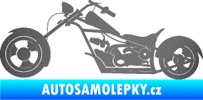Samolepka Motorka chopper 001 levá grafitová metalíza