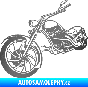 Samolepka Motorka chopper 002 levá grafitová metalíza