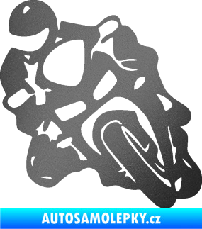 Samolepka Motorkář 013 levá grafitová metalíza