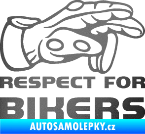Samolepka Motorkář 014 pravá respect for bikers grafitová metalíza