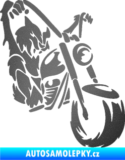 Samolepka Motorkář 015 pravá harley grafitová metalíza