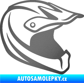 Samolepka Motorkářská helma 001 pravá grafitová metalíza