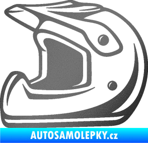 Samolepka Motorkářská helma 002 levá grafitová metalíza