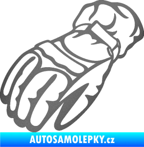 Samolepka Motorkářské rukavice 003 levá grafitová metalíza