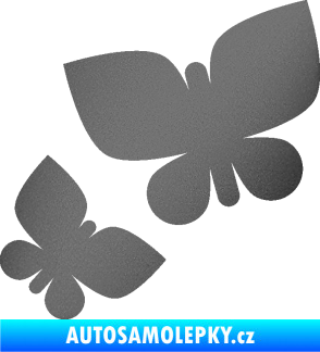 Samolepka Motýlci 001 levá grafitová metalíza