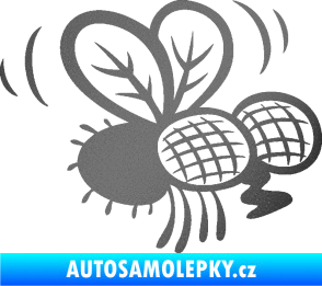 Samolepka Moucha 002 pravá grafitová metalíza