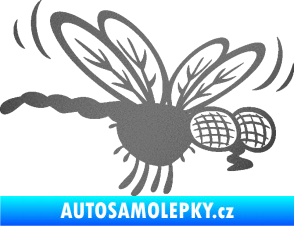 Samolepka Moucha 003 pravá grafitová metalíza