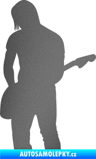 Samolepka Music 005 levá hráč na kytaru grafitová metalíza